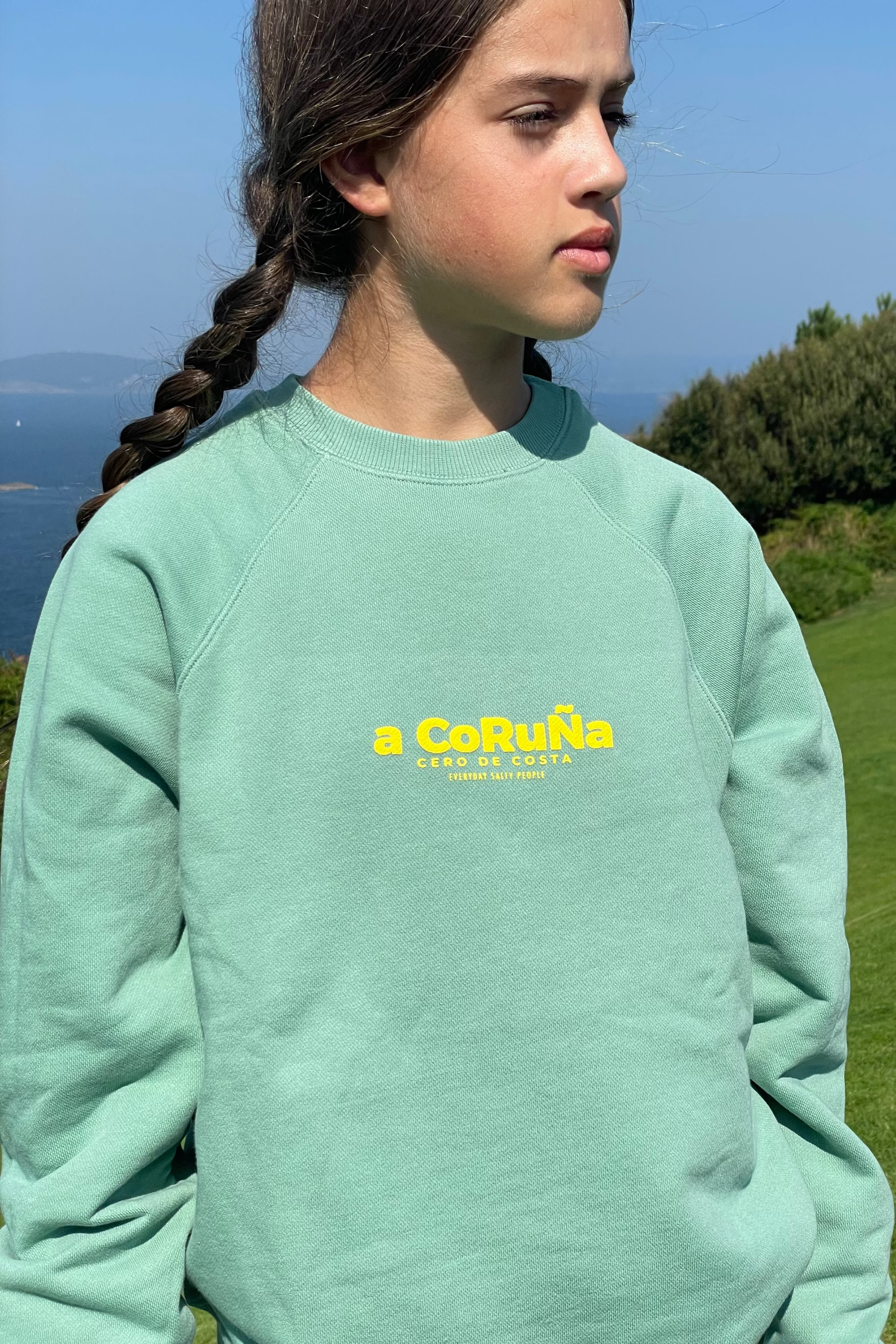 SUDADERA A CORUÑA VERDE AGUA/AMARILLO